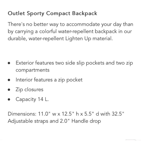 NWT Vera Bradley Lighten Up Sporty Compact Backpack Lisbon Medallion Cool - Picture 6 of 6